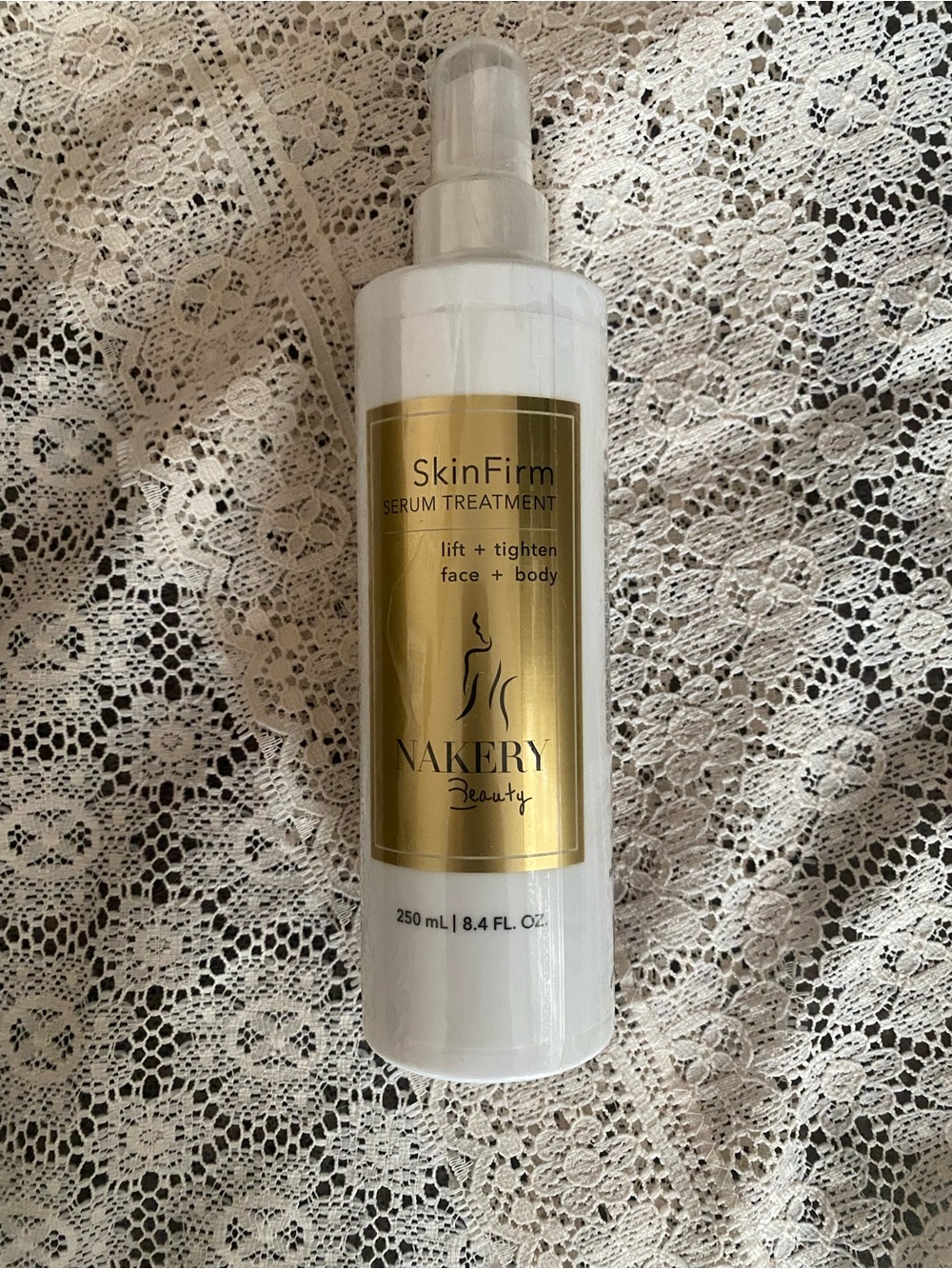 Nakery Beauty SkinFirm Serum Treatment - White & Gold Bottle